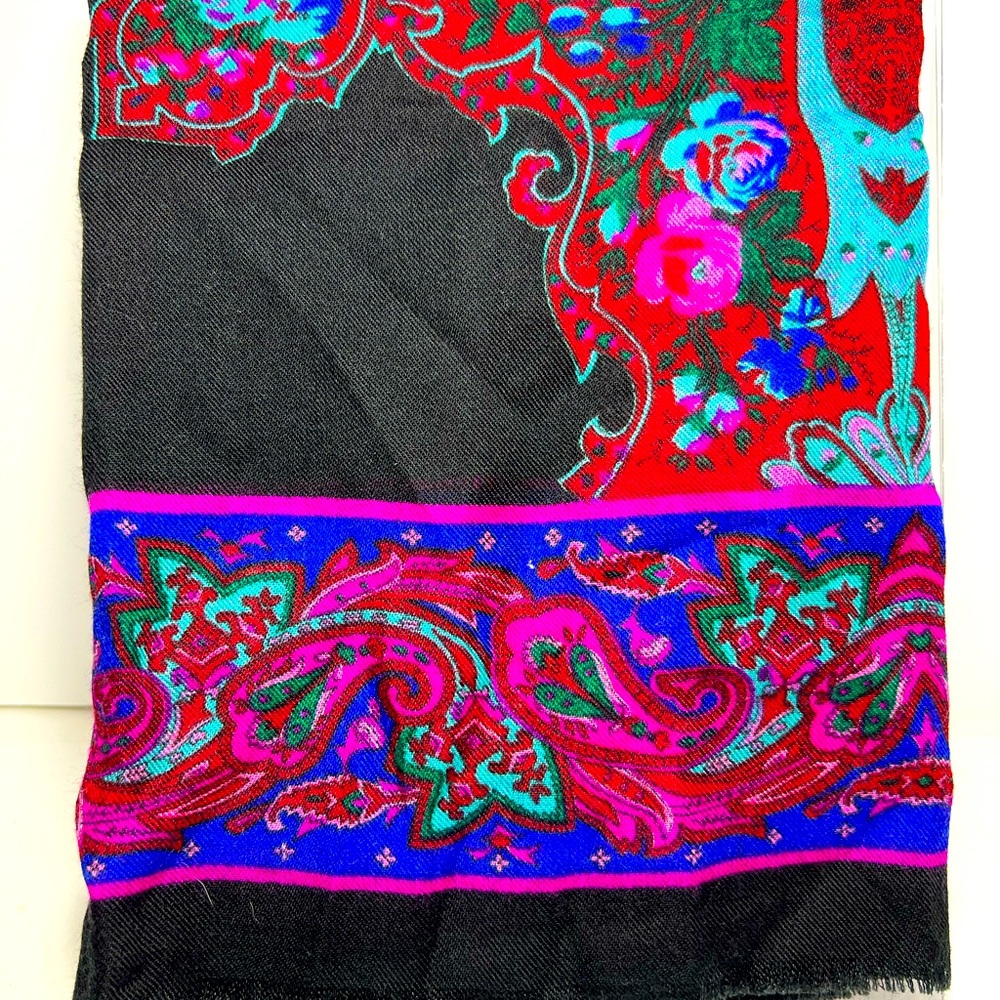 Vintage Challis by Berkshire Square Scarf 30” x 30” Made in Japan